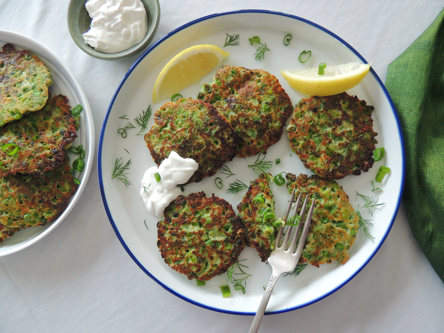 Pea & Goat Cheese Fritters Oryana Community Coop